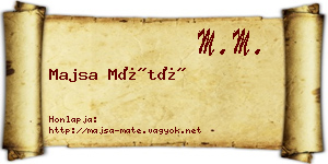 Majsa Máté névjegykártya