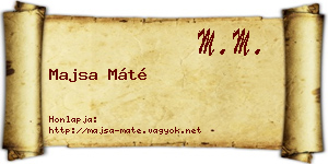 Majsa Máté névjegykártya